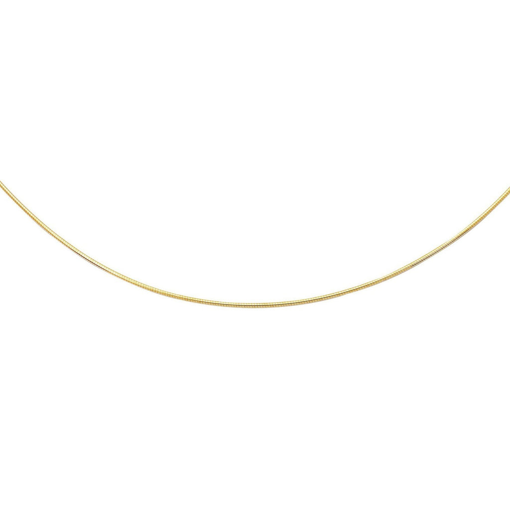 14k Yellow Gold Necklace in a Round Omega Chain Style