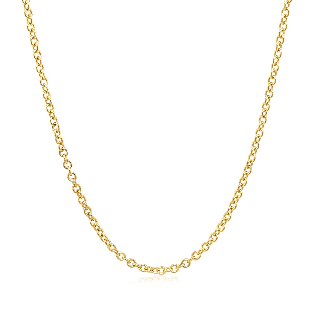14k Yellow Gold Round Cable Link Chain (1.9 mm)