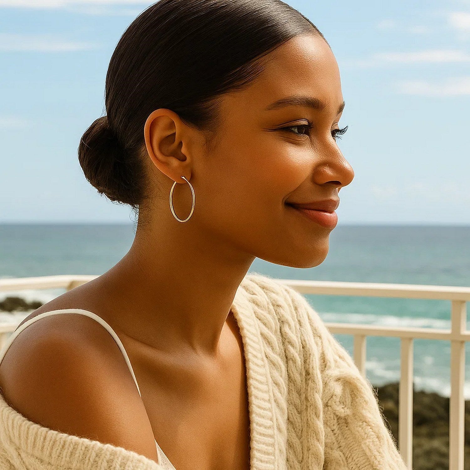 10k Yellow Gold Polished Hoop Earrings (1.5x30mm)