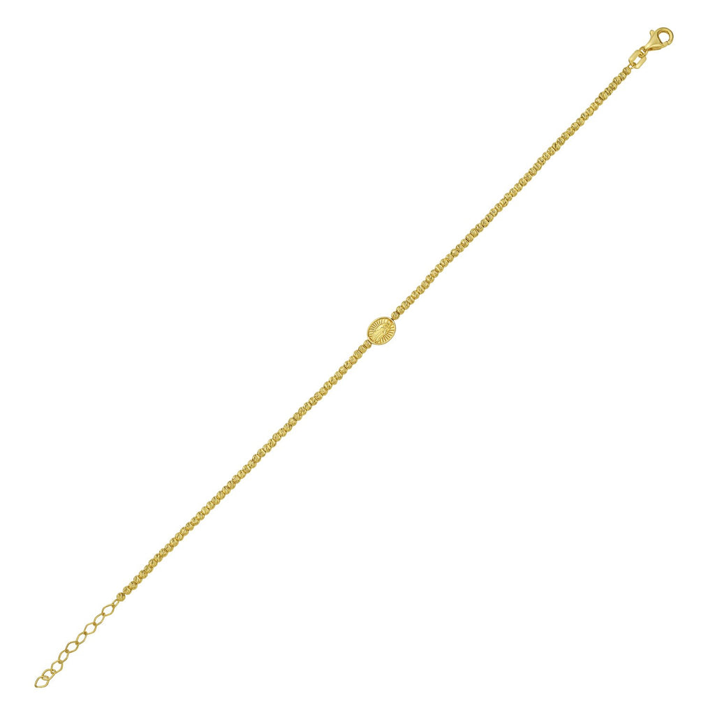 14K Yellow Gold Virgin Mary Bracelet