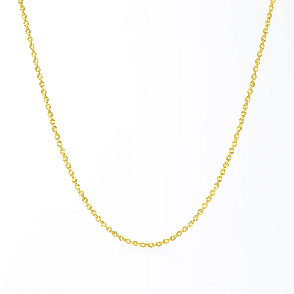 14k Yellow Gold Round Cable Link Chain (1.1 mm)