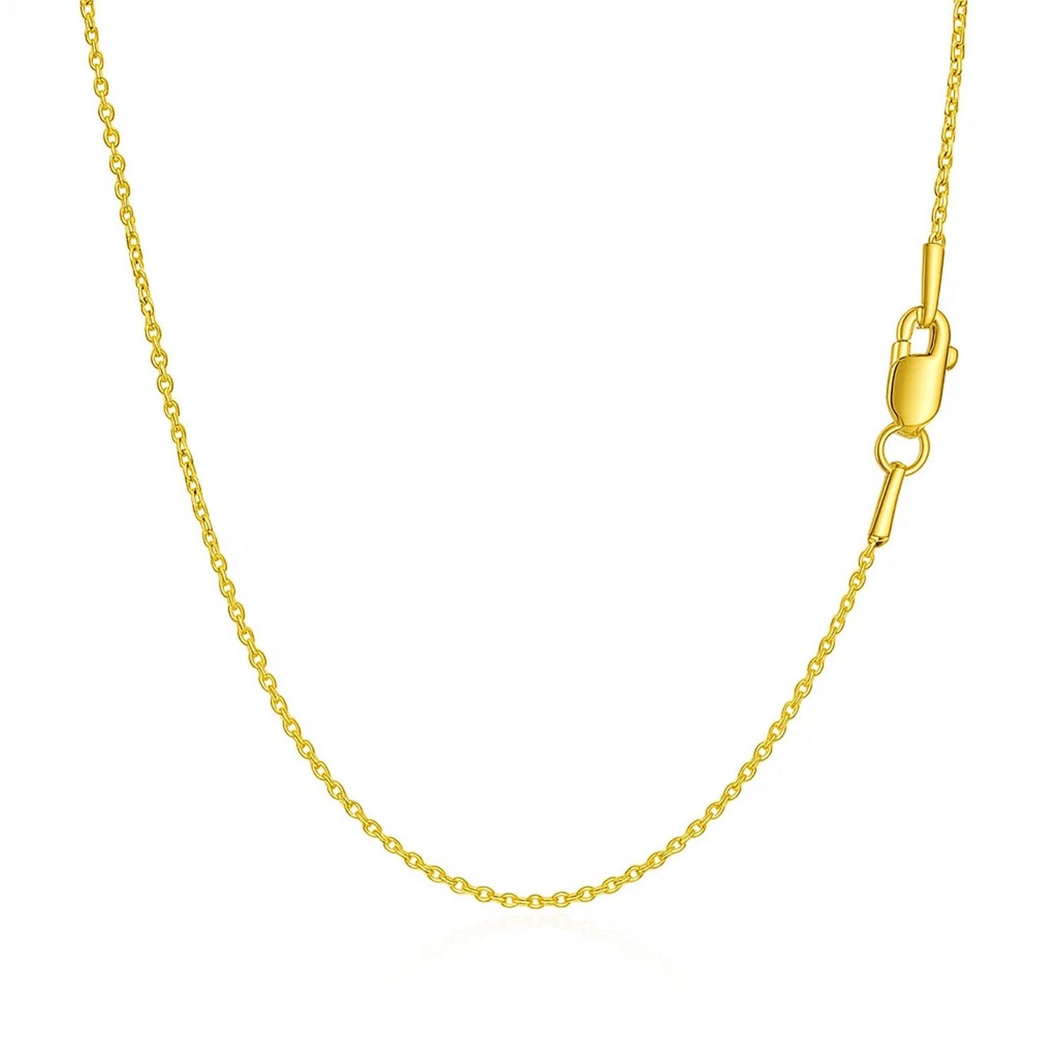 14k Yellow Gold Round Cable Link Chain (1.1 mm)