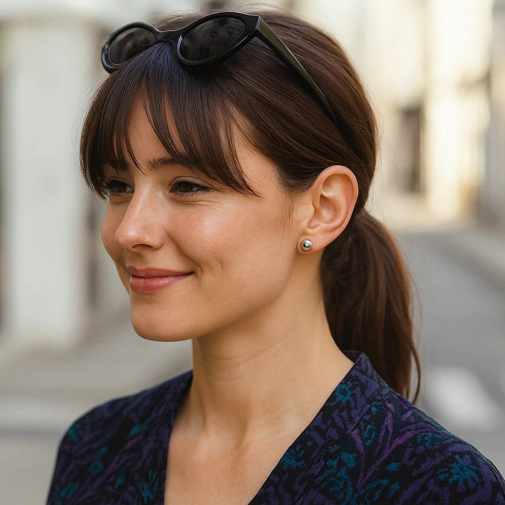 Sterling Silver Ball Stud Earrings (8.00 mm)