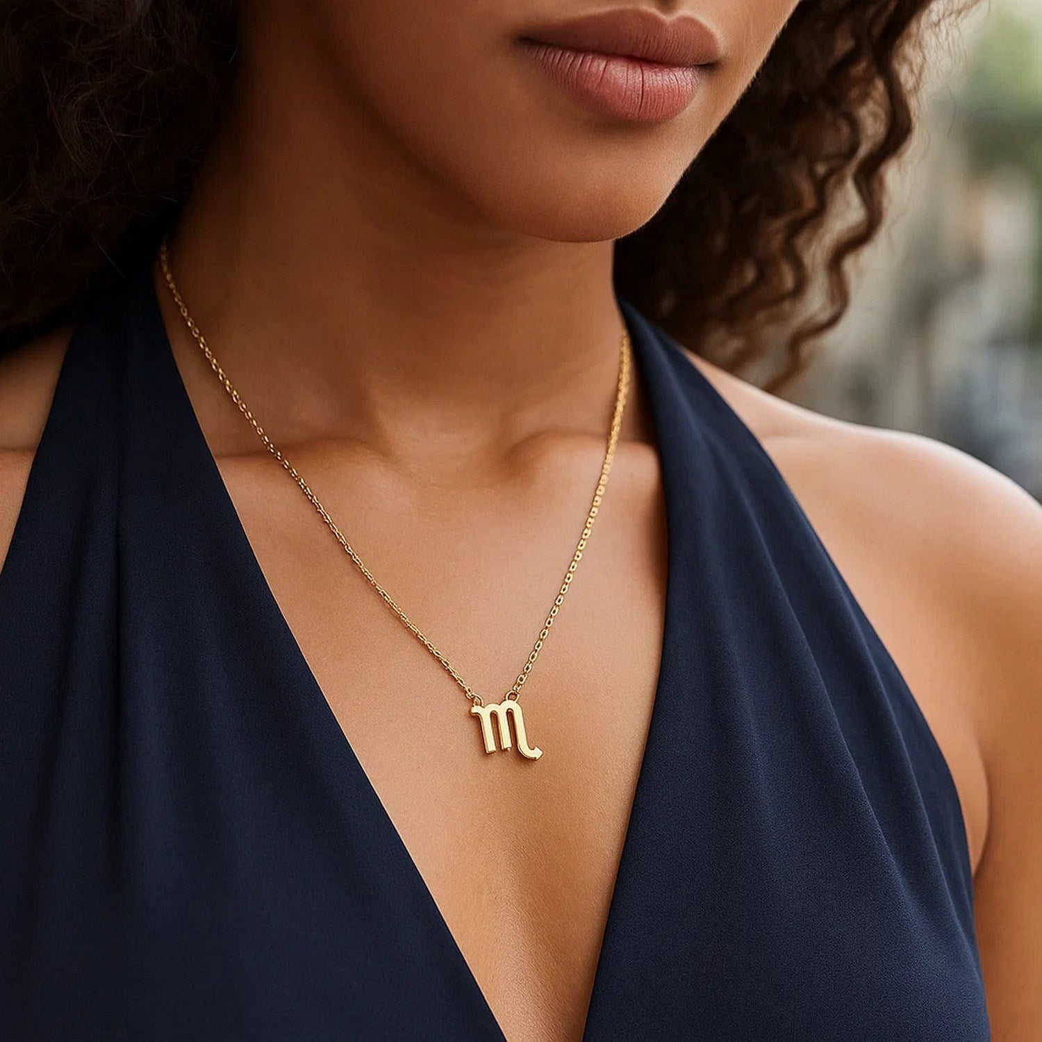 14K Yellow Gold Scorpio Necklace