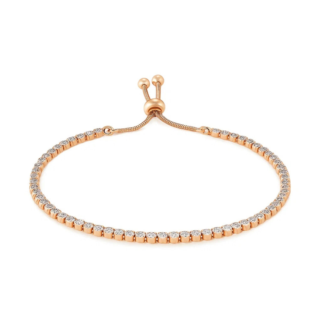 Adjustable Tennis Style Bracelet with Cubic Zirconia in Sterling Silver(5.10 mm)