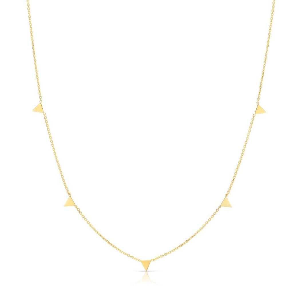 14K Yellow Gold Necklace with Triangles