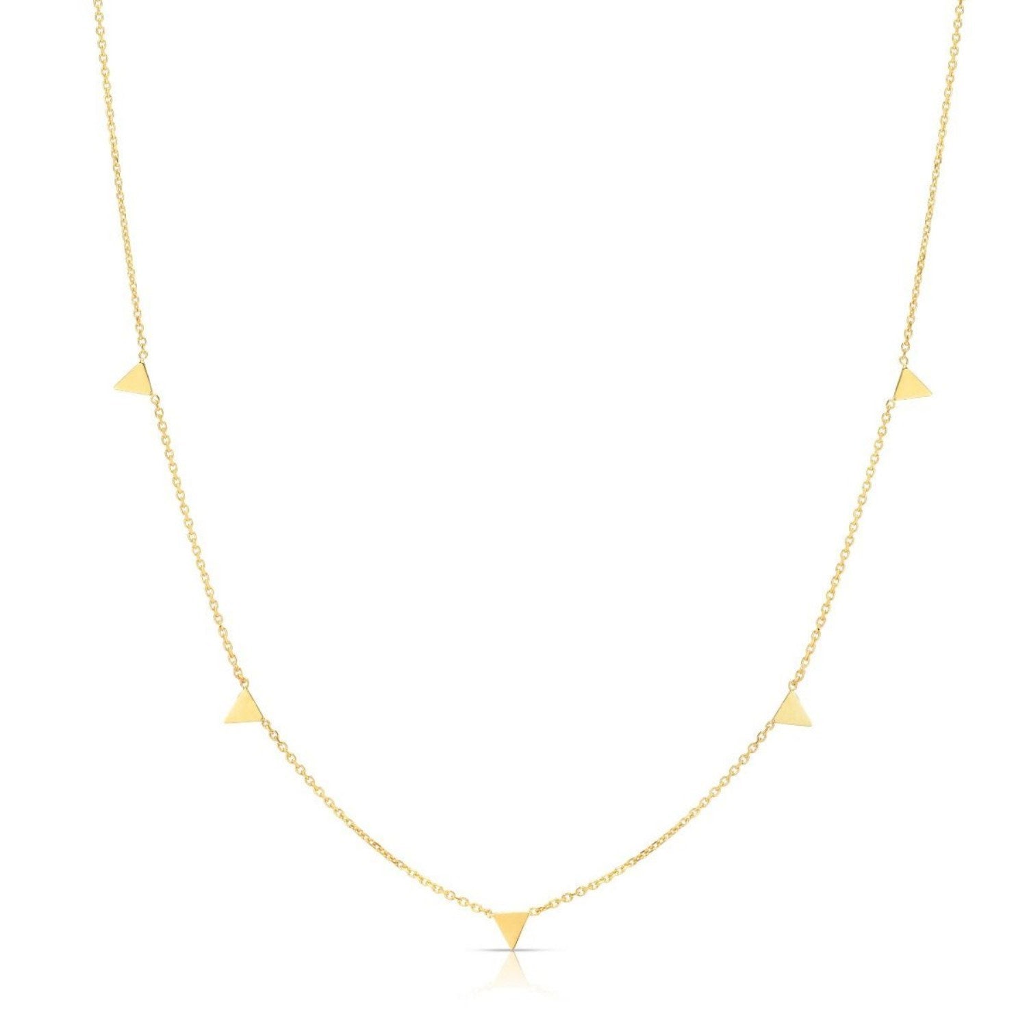 14K Yellow Gold Necklace with Triangles
