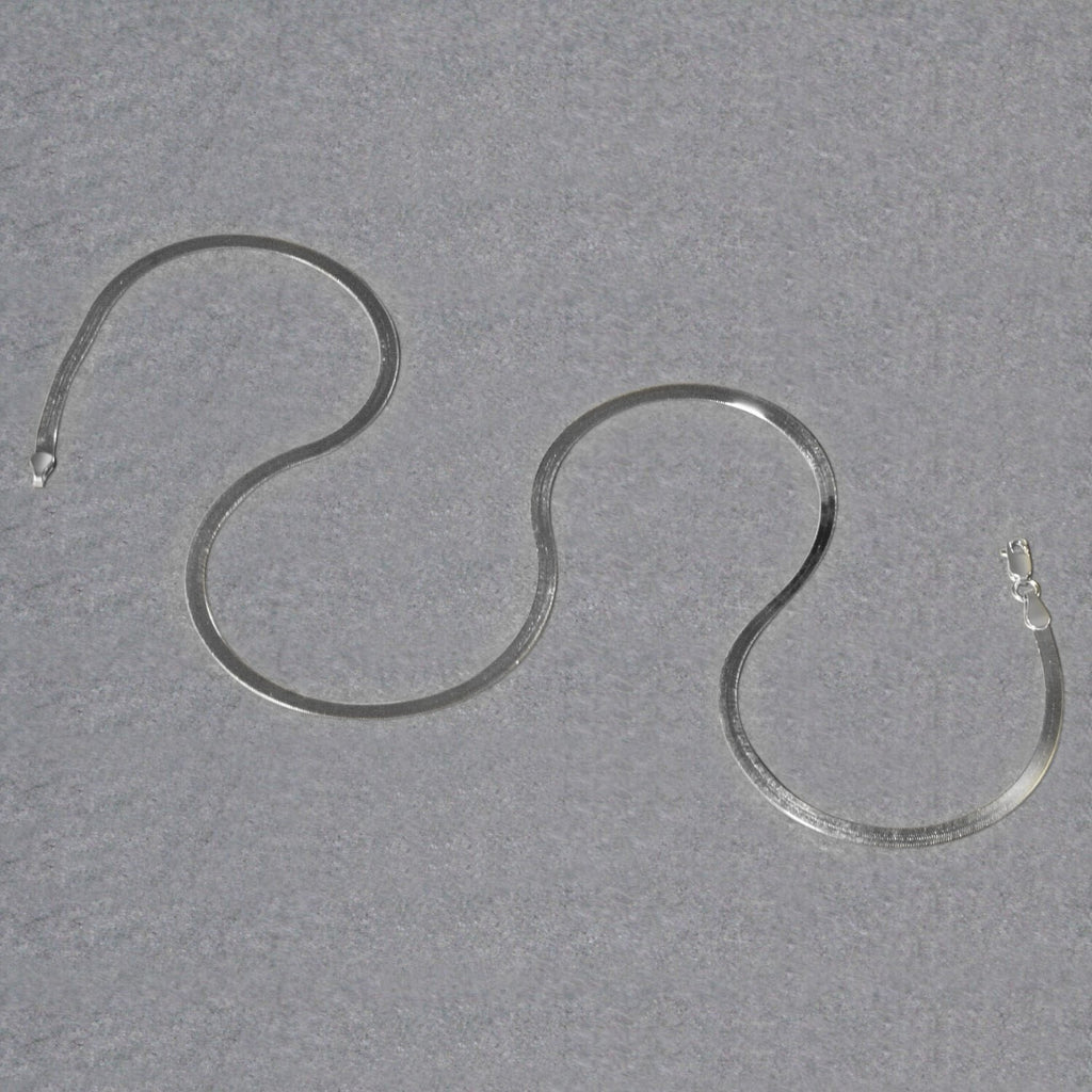 Sterling Silver Rhodium Plated Herringbone Chain (3.30 mm)