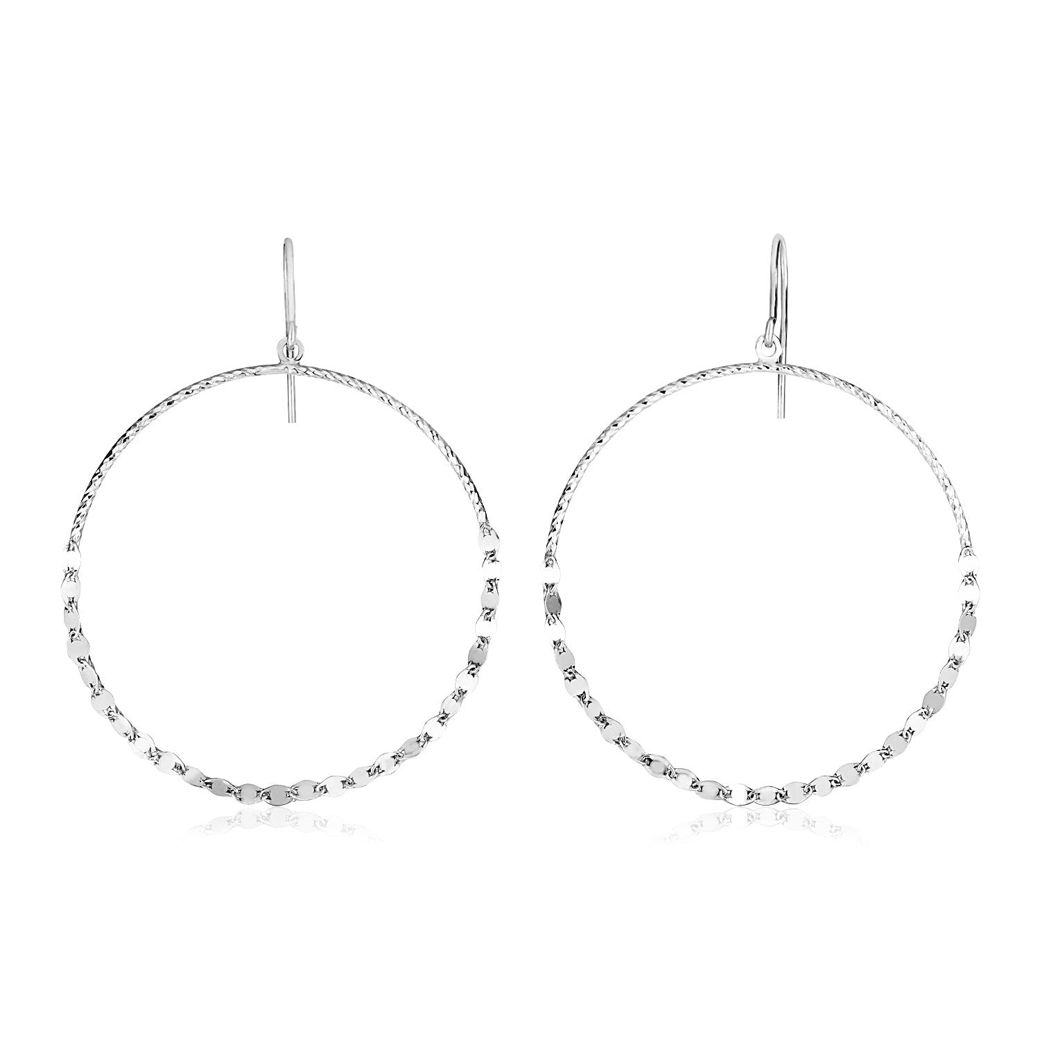 Sterling Silver Textured Circle Dangle Earrings