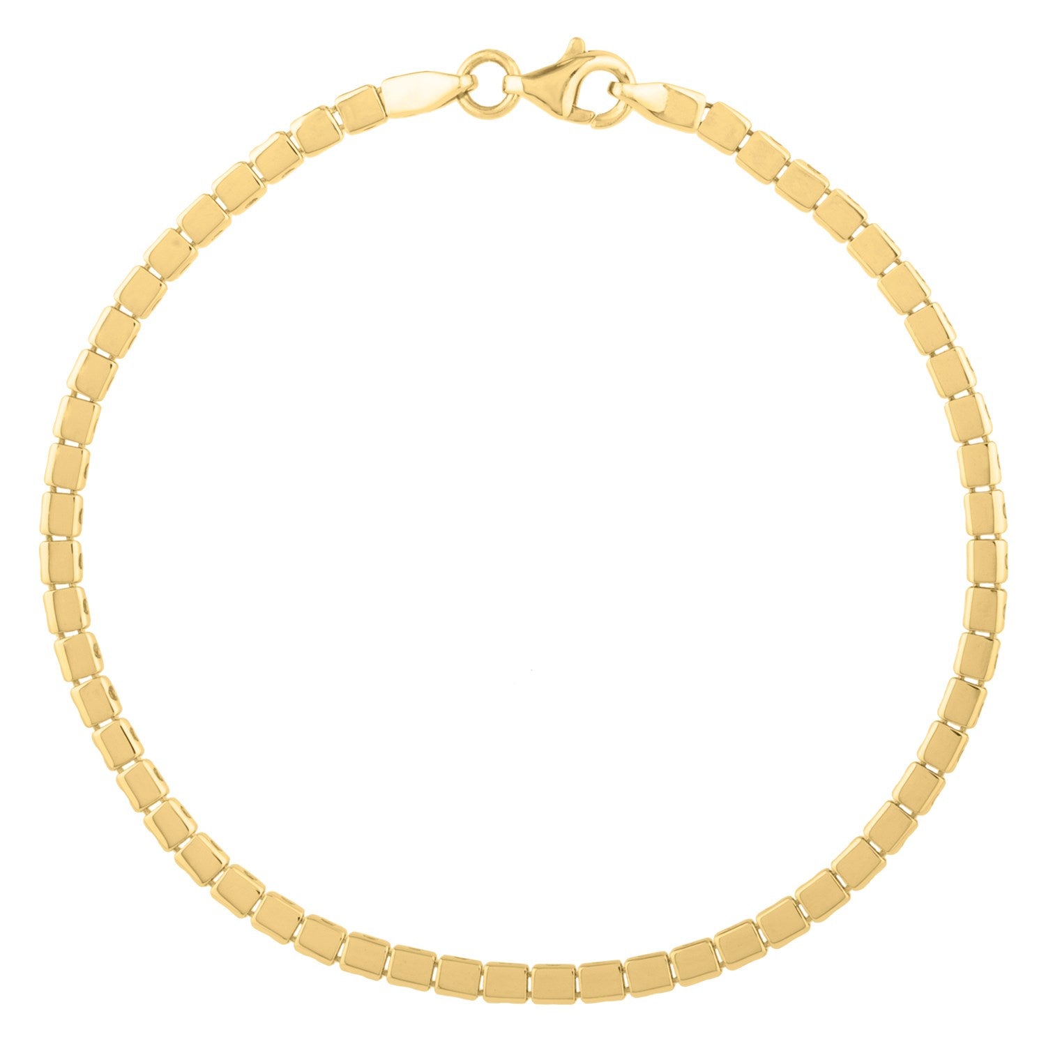Mini Cube Bracelet in 14K Yellow Gold (2.60 mm)