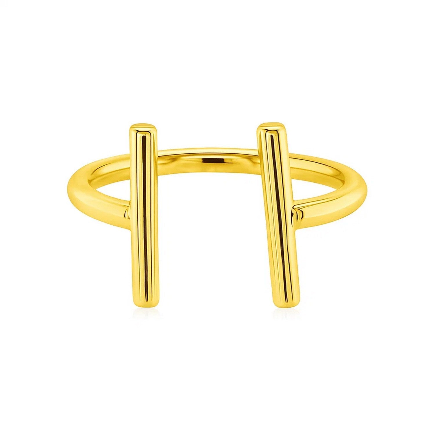 14k Yellow Gold Open Ring with Bars