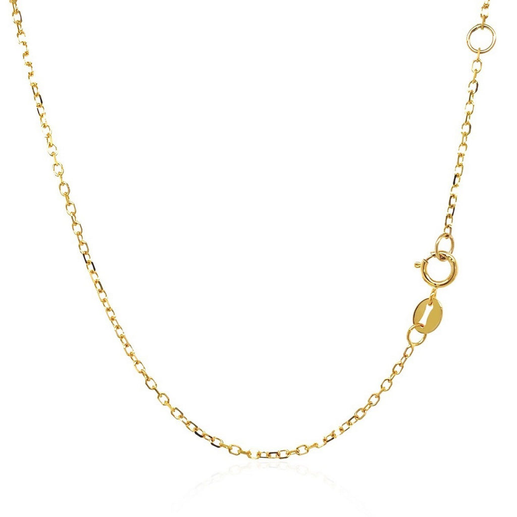 14k Yellow Gold 17 inch Necklace with Round Citrine