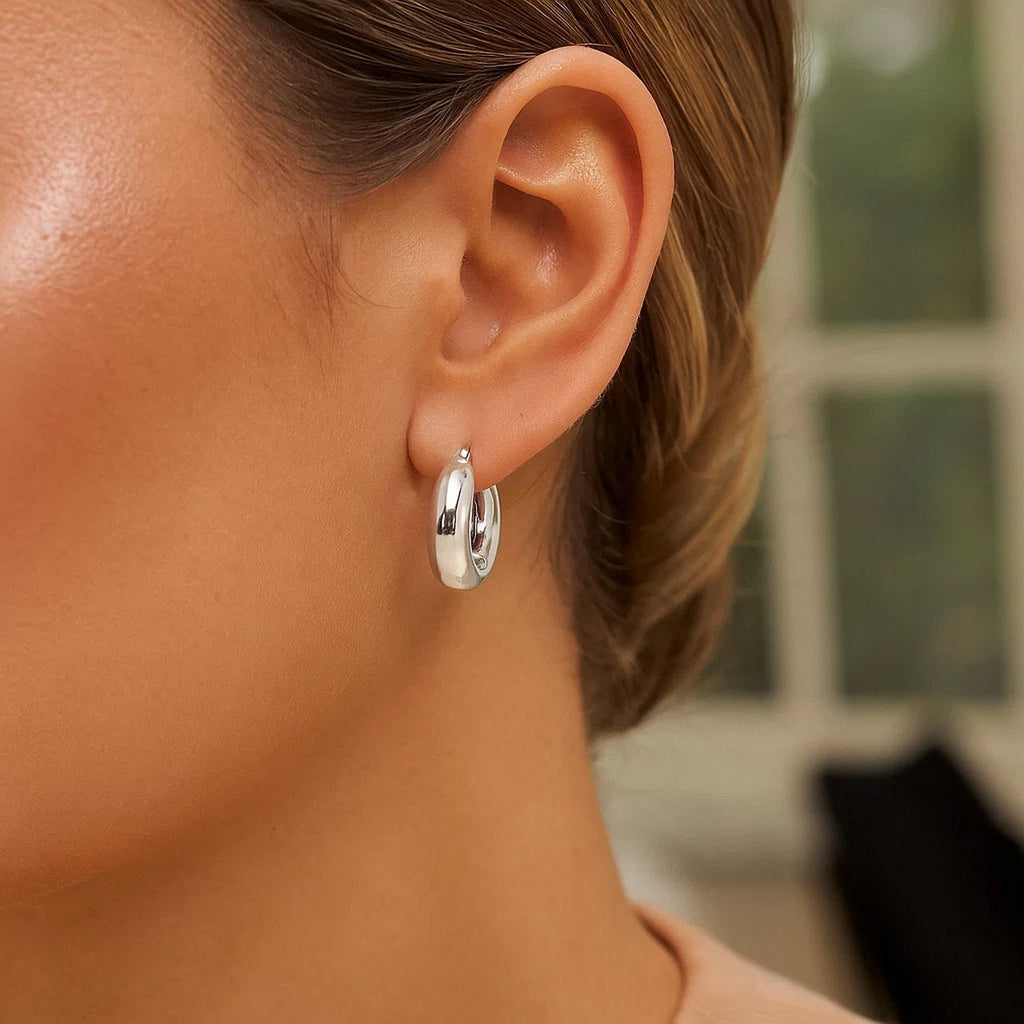 Sterling Silver Small Graduated Hoop Earrings