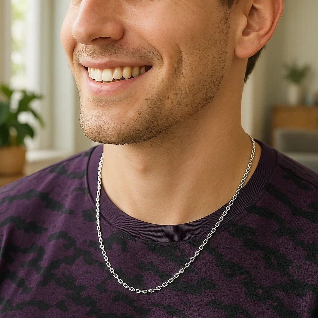 Sterling Silver Rhodium Plated Round Cable Chain (1.80 mm)