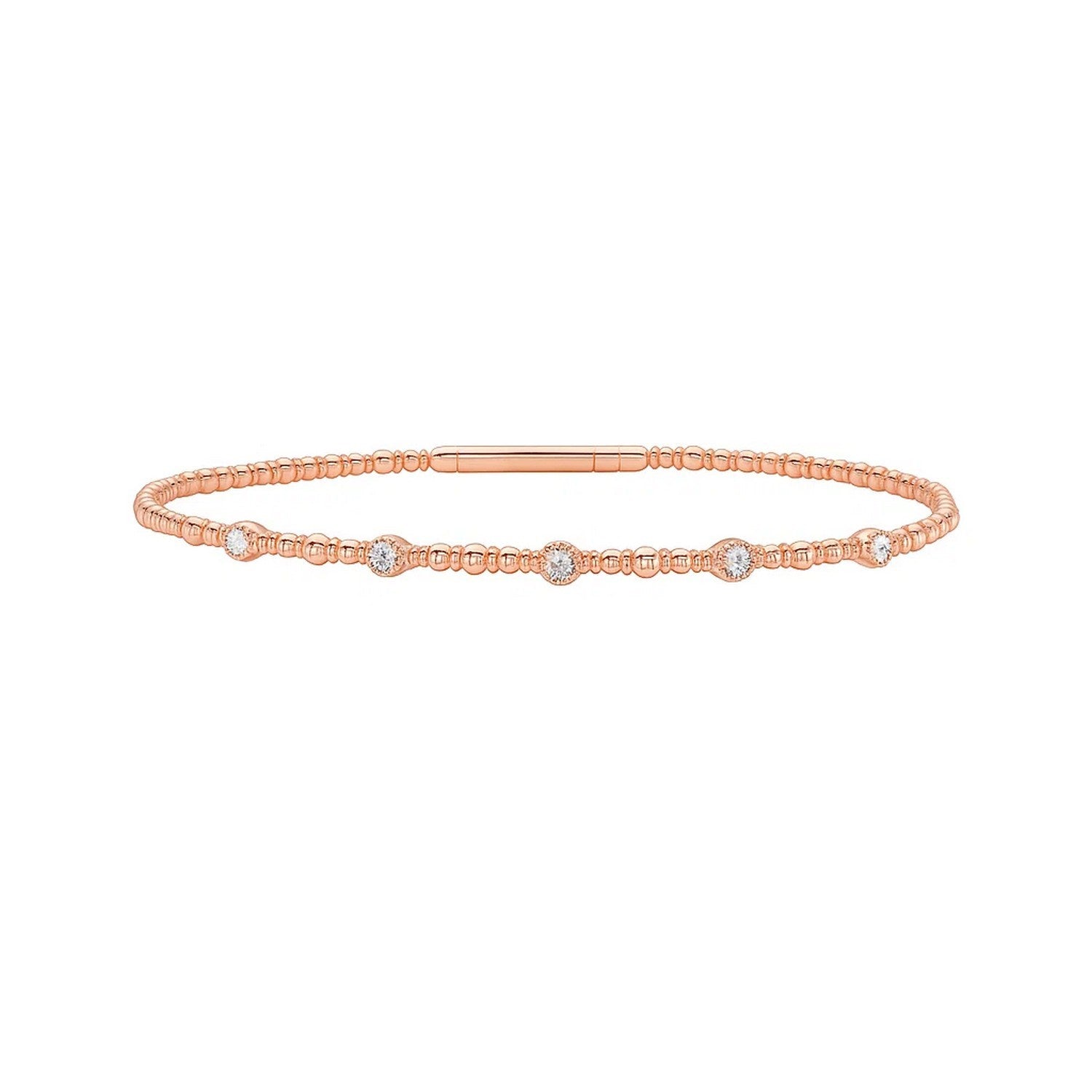 Classic 14K Rose Gold Beaded Bracelet