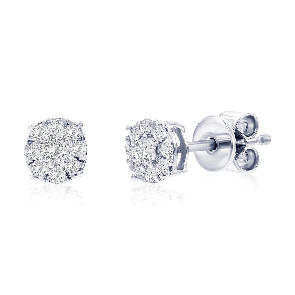 Lab-Grown Diamond Stud Earrings in Sterling Silver