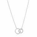 Sterling Silver Double Circle Textured Necklace