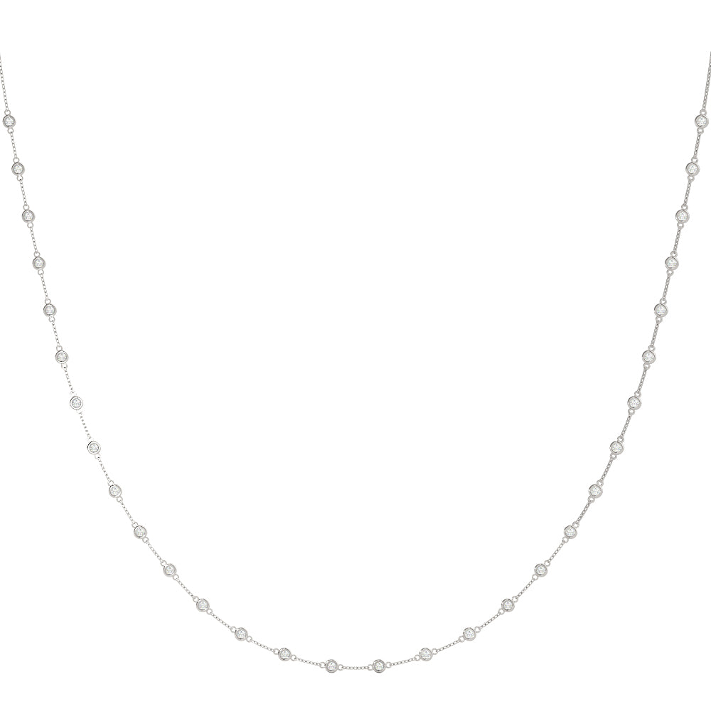 Lab Grown Diamond Bezel Station Necklace