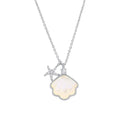 Sterling Silver Seashell & Starfish CZ Necklace