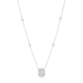 Sterling Silver Baguette CZ Station Necklace
