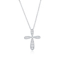 Sterling Silver CZ Cross Pendant Necklace
