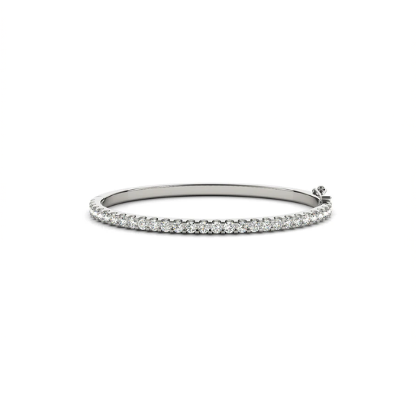 Straight Line Diamond Hinged Bangle Bracelet 1.25 CTW