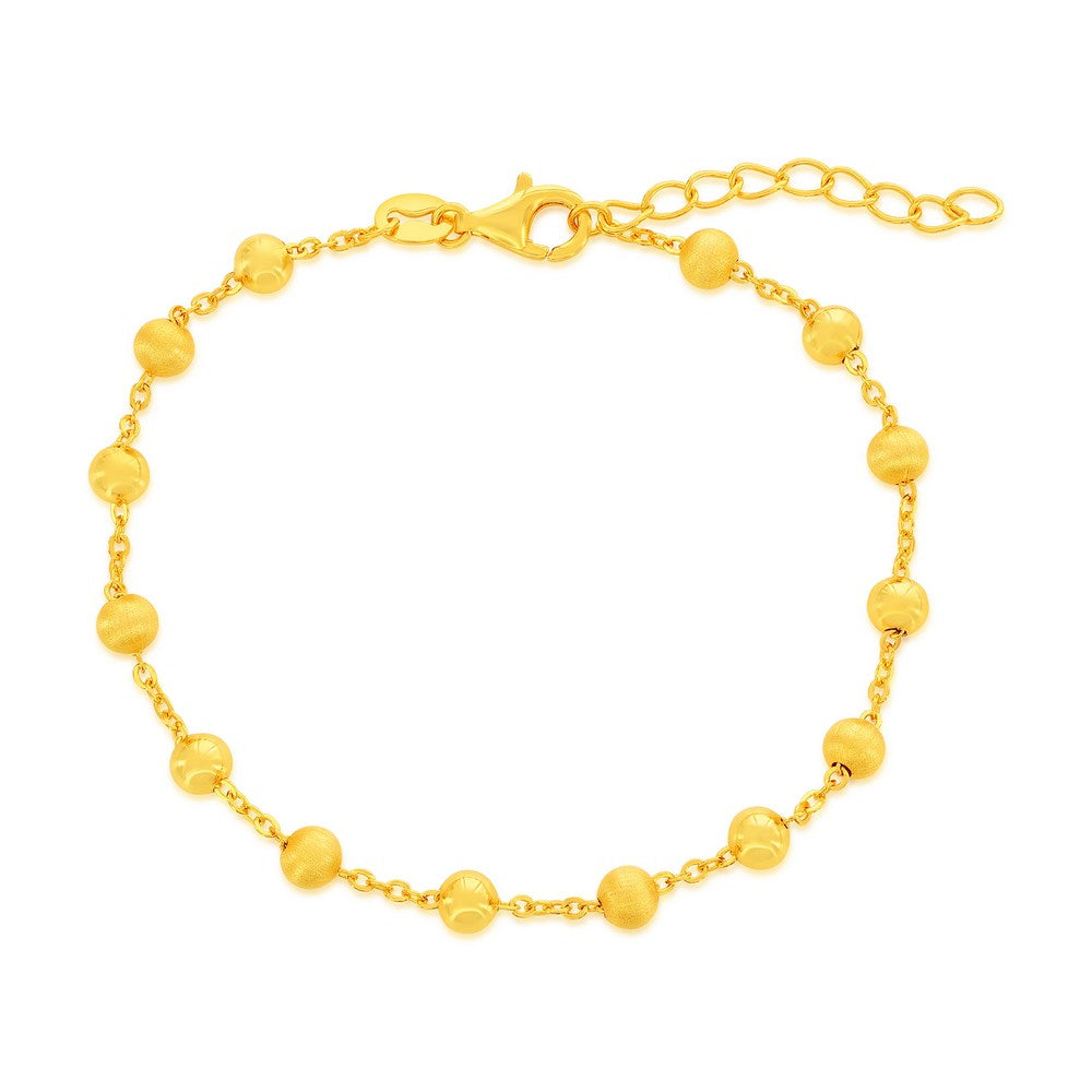 Gold-Plated Sterling Silver Bead Bracelet