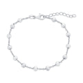 Sterling Silver Brushed & Polished Bead Bracelet