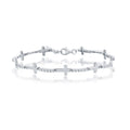 Sterling Silver Sideways Cross CZ Tennis Bracelet