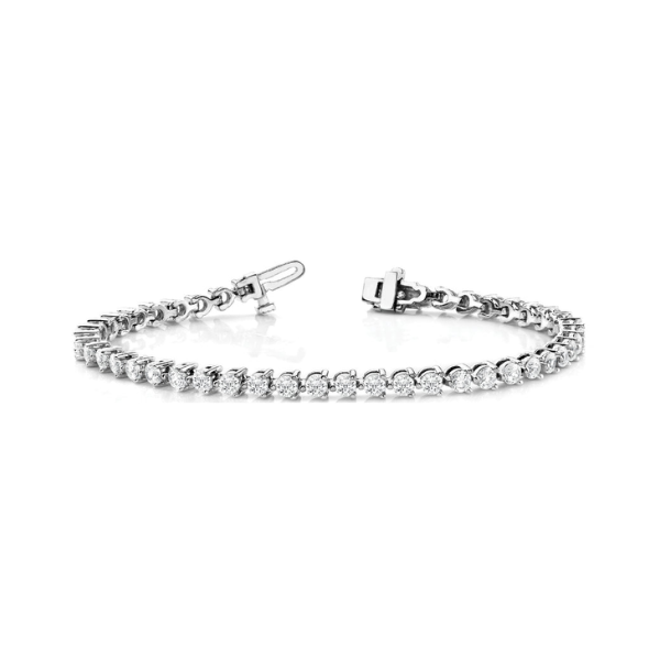Round Diamond 3-Prong Tennis Bracelet 2 CTW