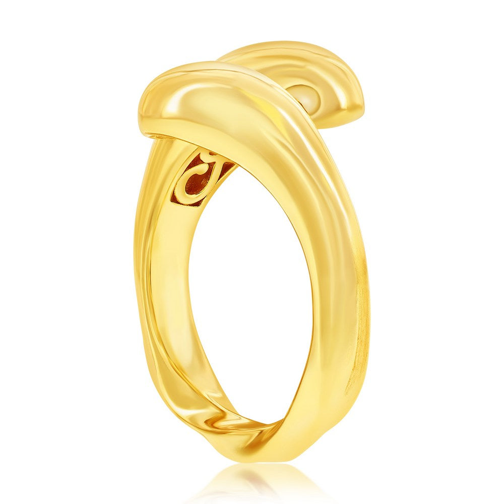 Sterling Silver High-Polished Puffed Bypass Ring