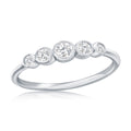 Sterling Silver Graduated CZ Round Ring