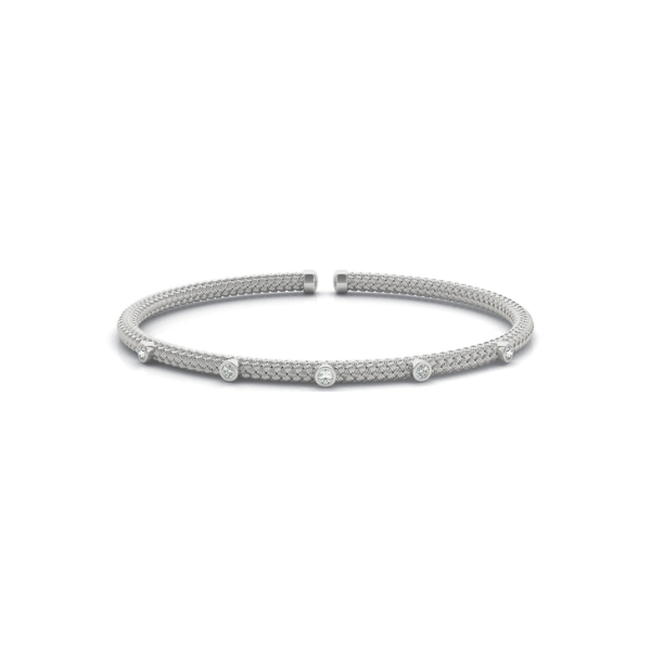 Bezel Set Diamond Stackable Bangle Bracelet