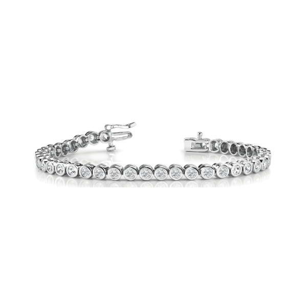 Bezel Set Diamond Tennis Bracelet 2 CTW