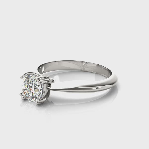 Double Prong Cushion Cut Engagement Ring
