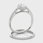 Oval Halo Single Row Engagement Ring