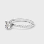 Single Row Shared Prong Diamond Engagement Ring