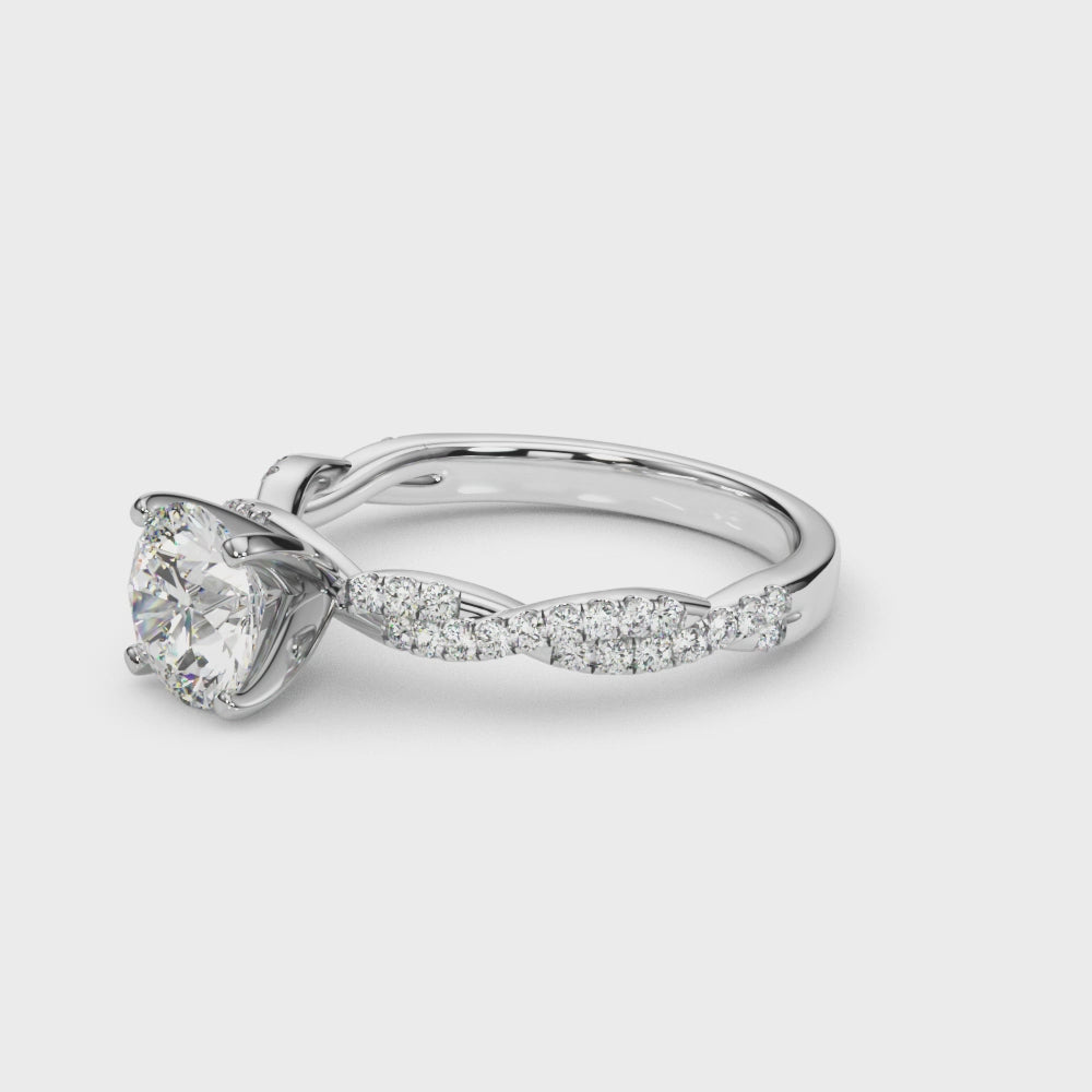 Twisting Diamond Engagement Ring