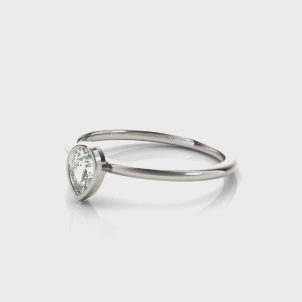 Pear Shape Solitaire Stackable Engagement Ring