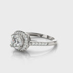 Princess & Cushion Accent Engagement Ring