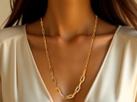 Two Tone Pallina Paperclip Necklace in 14K Gold