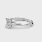 Emerald Cut Solitaire Cathedral Engagement Ring 3.8 Carat