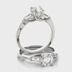 Baguette Trellis Diamond Engagement Ring Semi Mount