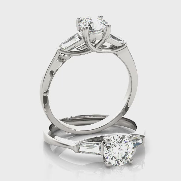 Baguette Trellis Diamond Engagement Ring Semi Mount