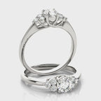 Round Petite Cluster Side Engagement Ring