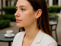 14k Yellow Gold Polished Large Round Hoop Earrings(2x60mm)