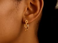 14k Yellow Gold Oval Mariner Huggies