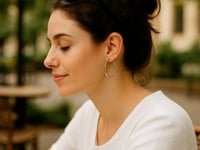 Endless Hoop Style Earrings in 14k White Gold(1.2x30mm)