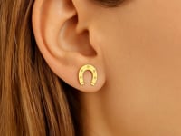 14K Yellow Gold Horseshoe Earrings