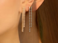 14K Two Tone Gold Diamon Oro Cascade Drop Earrings